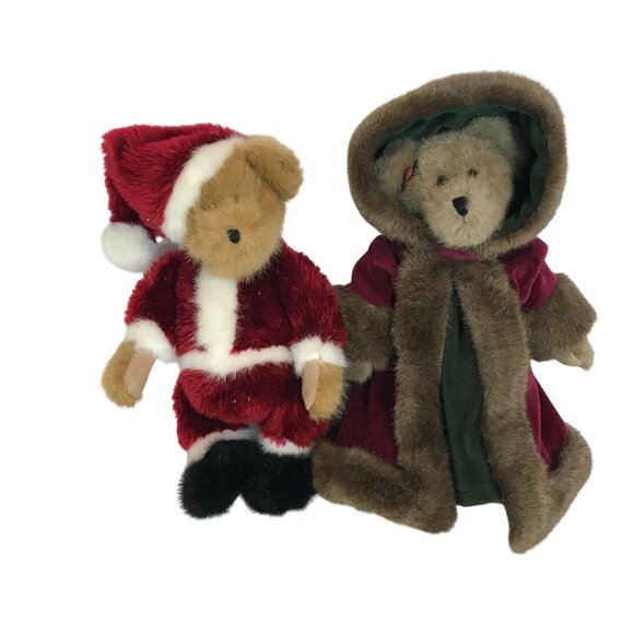 Boyds Bears Mr. & Mrs. Holiday Christmas Plush Set With Music Box 15 X 8 - Picture 1 of 9